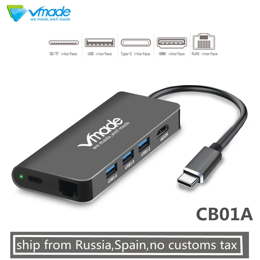 

Thunderbolt 3 Dock USB HUB 8 in 1 USB 3.0 Type C to HDMI adapter for Huawei Mate P20 MacBook Samsung Galaxy S9 USB-C converter