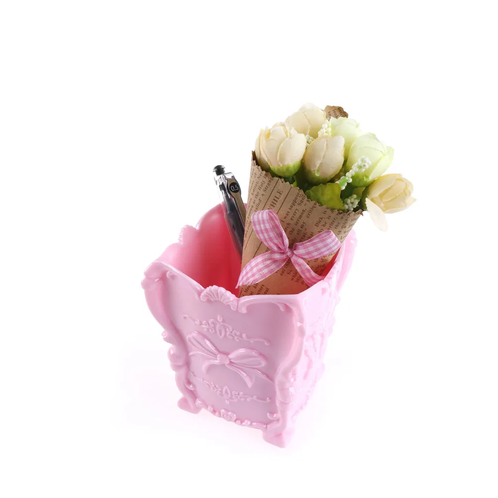 1PCS Acrylic Makeup Cosmetic Storage Box Case Brush Pen Pencils Holder Solid Organizer Black Clear Rose