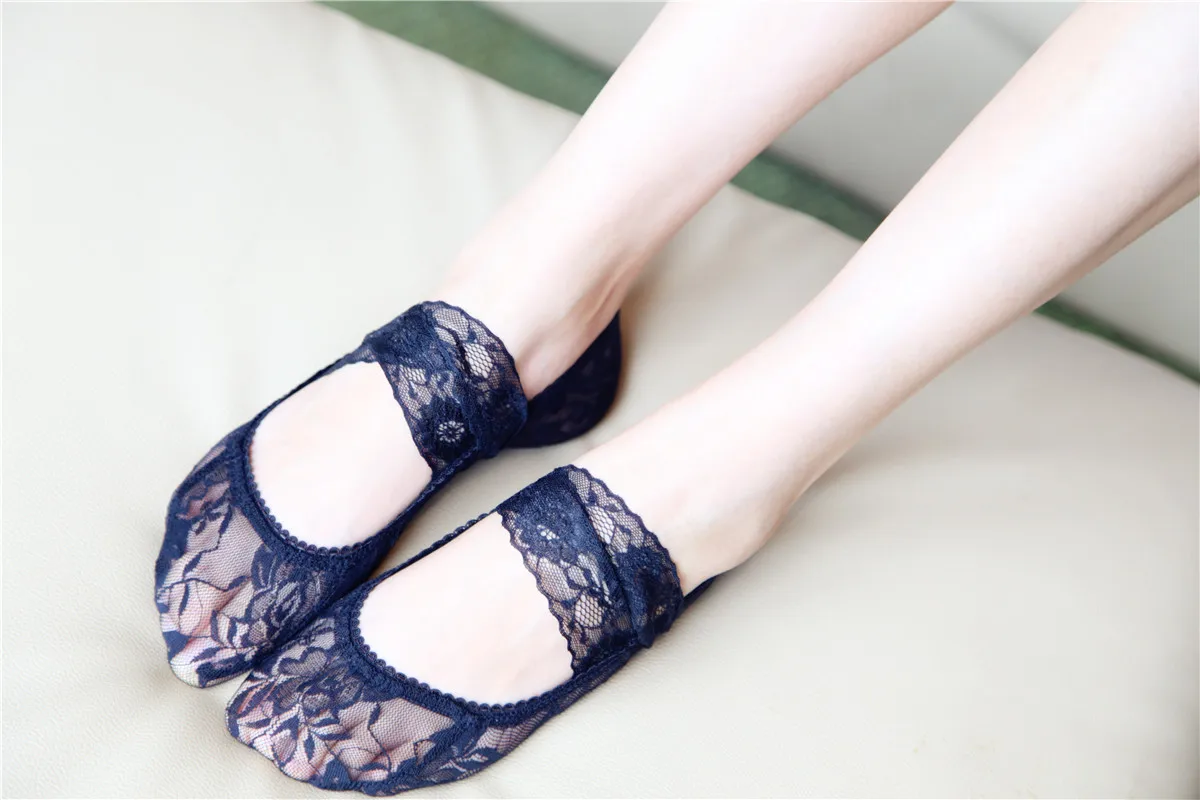 Женские кружевные Нескользящие невидимые носки с поясом в стиле Харадзюку, милые винтажные Ретро Короткие женские белые летние носки принцессы