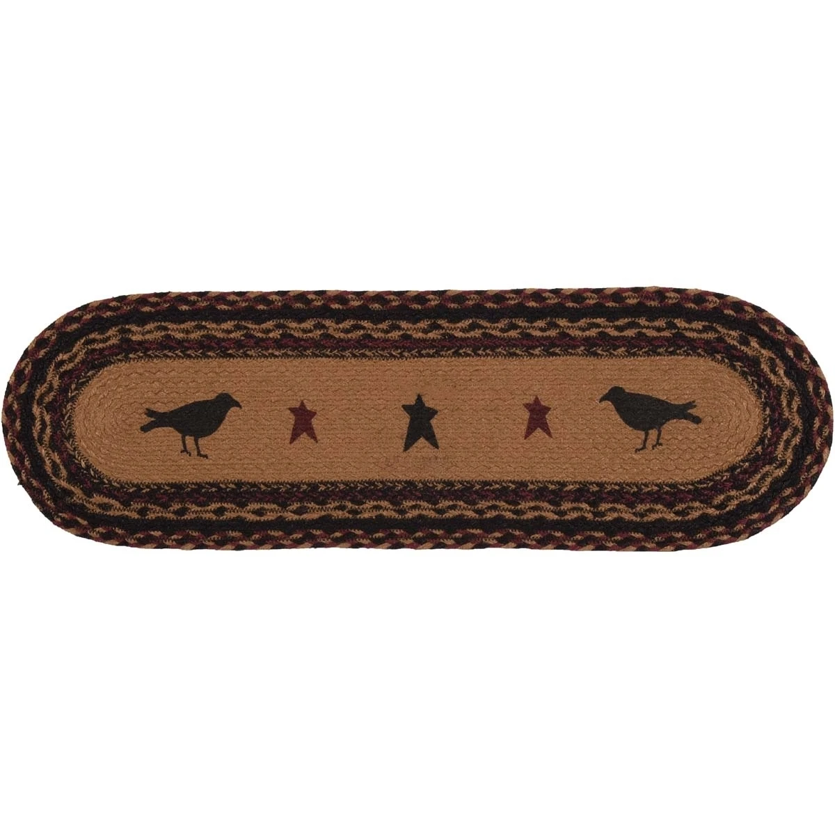 Primitive Rugs Heritage Farms Crow Tan Oval Jute Stair Tread (1)