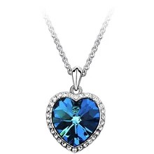 Ожерелье с синими кристаллами, s& Кулоны, короткое ожерелье для женщин, ювелирные изделия, Чокеры Колье, подвески в виде сердца, массивное ожерелье, Blusas