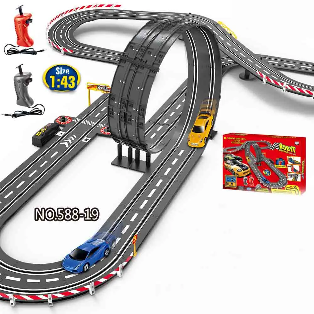 

Connect 2 Type Railway Magical Racing Track Play Set DIY Bend Flexible Race Track Electronic Flash Light Car Toys For Children