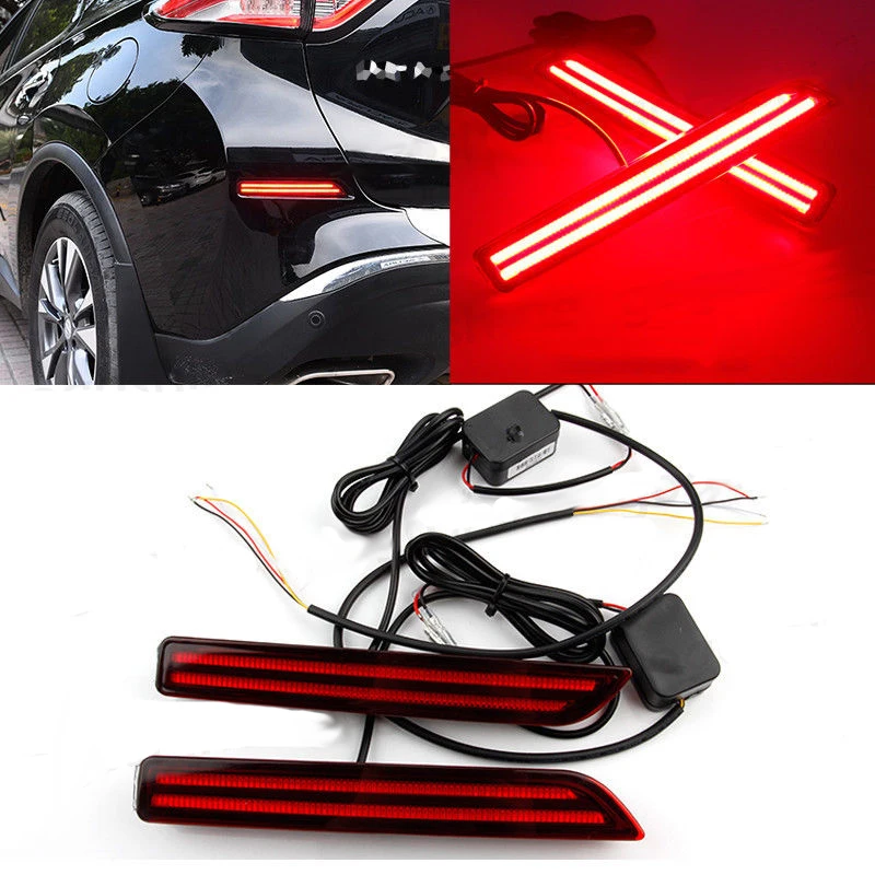 

LED Rear Bumper Reflector Driving Brake Turn Signal Light For Nissan Murano 2015 2016