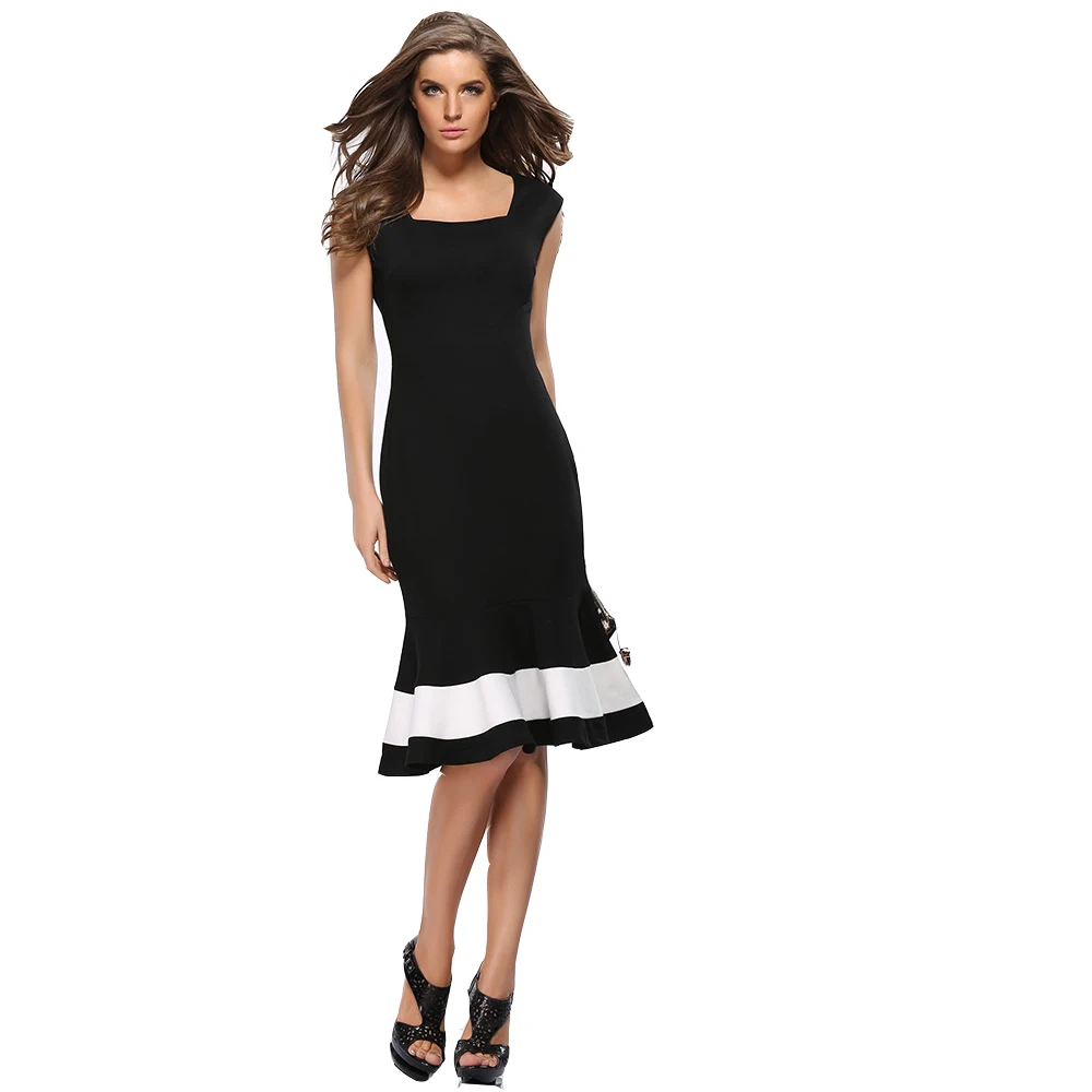 Femme sans manches trompette robes nouveauté sirène longue dress avec col carré pour femmes printemps inhabituel femmes robes ro.