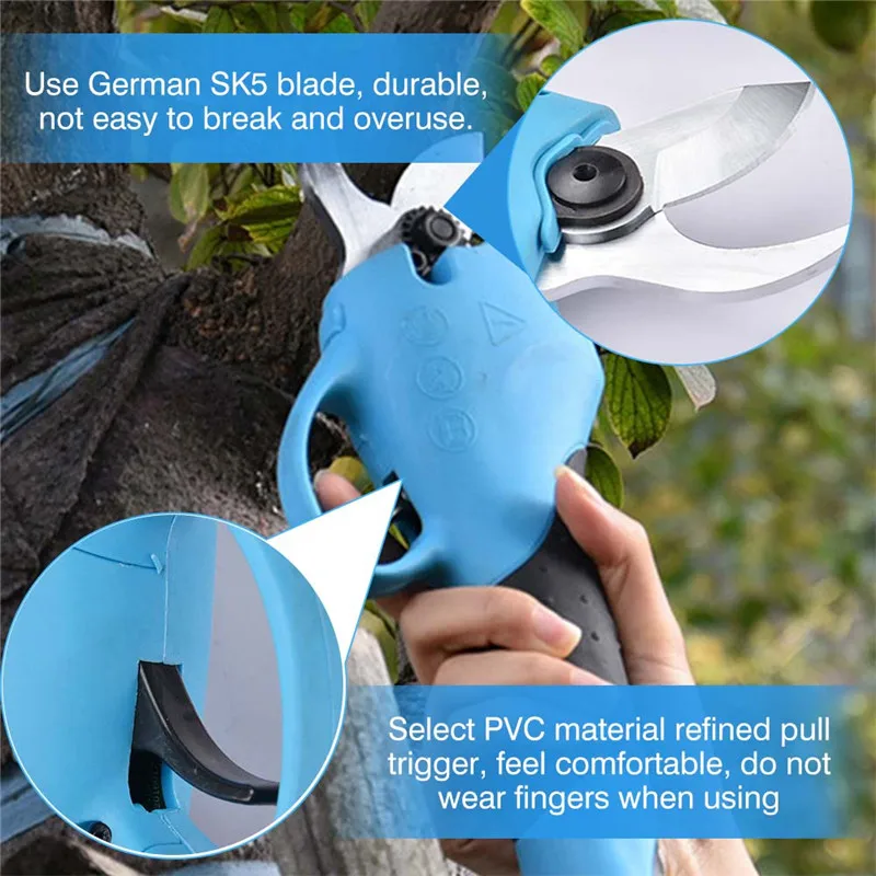 Freeshipping Garden Power Tools 36V Li-ion Battery Electric Pruning Shears 30MM Bonsai Tool Profesional Branch Cutter Scissors (6)