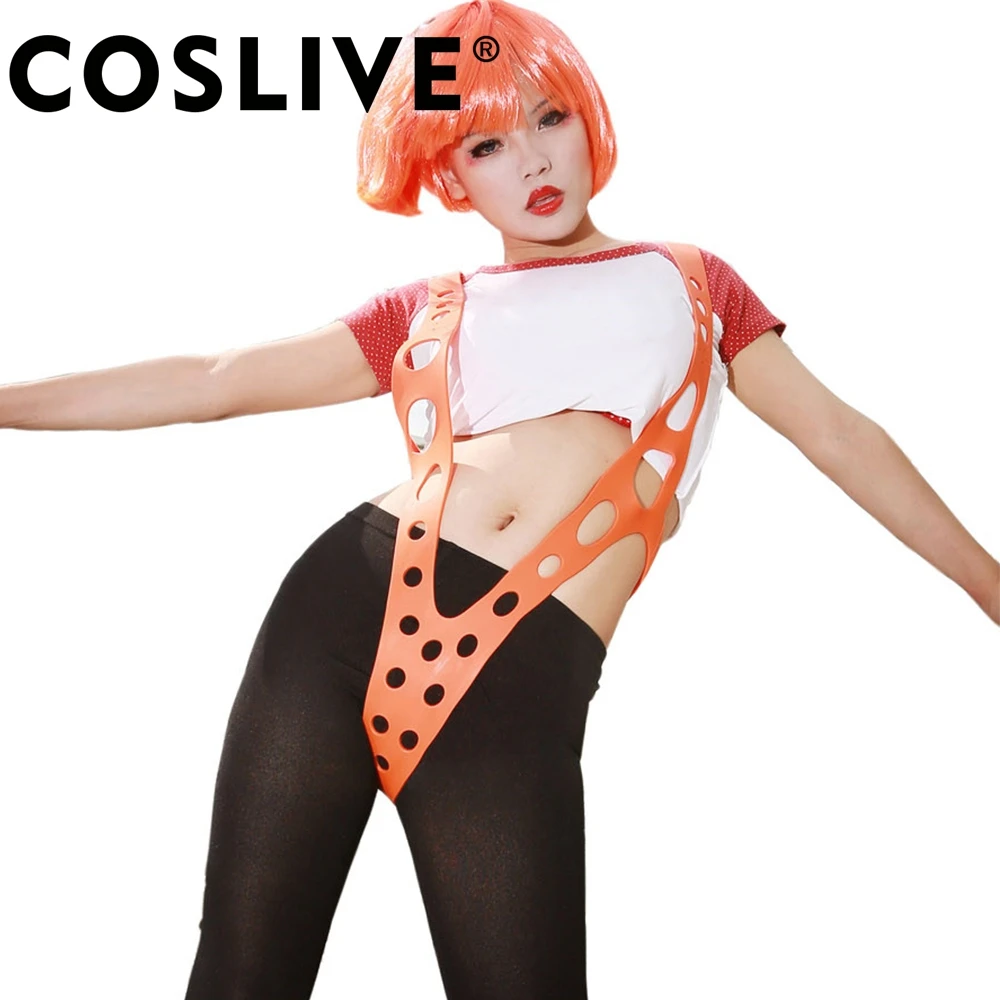

Coslive The Fifth Element Cosplay Props Leeloo Orange Suspenders Women Sexy Cosplay Costume Accessories Deluxe Silicon Straps