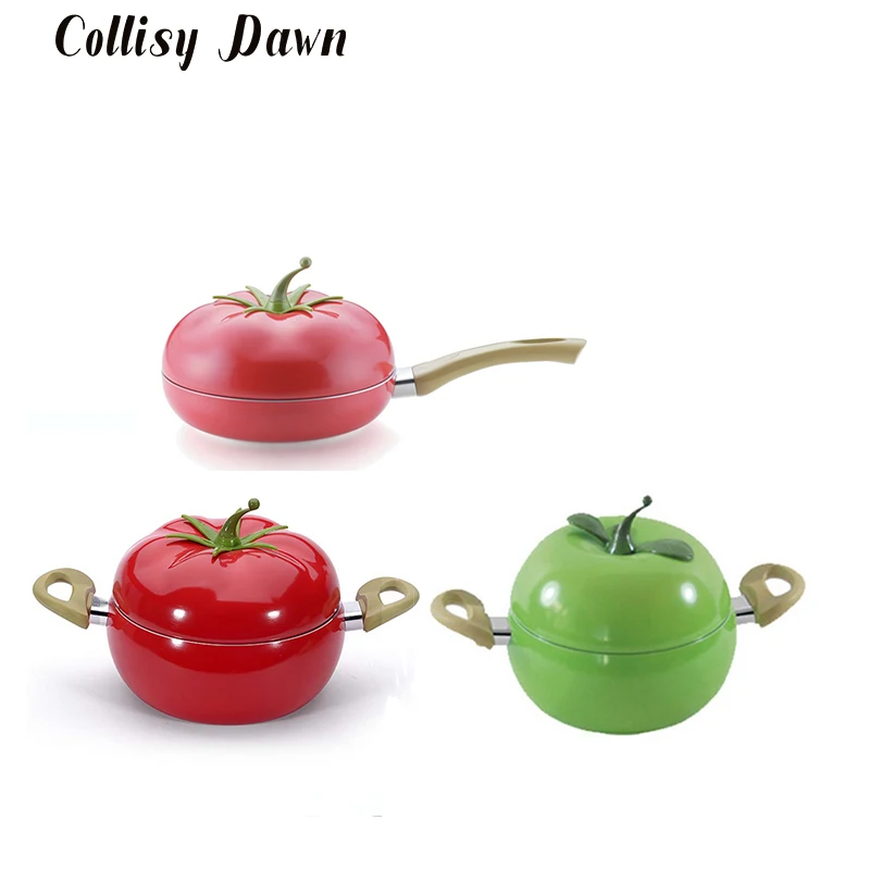 

20cm Aluminum Soup Pot Double Bottom Fruit Tomato Pot Non-stick Creative Apple Pots Universal Stove Cookware Gift cooking pot