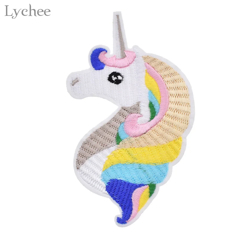 Lychee Colorful Unicorn Patch Embroidered Iron On Patch For Clothing