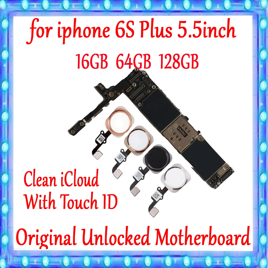 Заводская разблокированная материнская плата для iphone 6S Plus с/без Touch ID