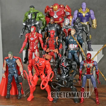 

Marvel Avengers Venom Carnage Spiderman Thanos Thor Deadpool Hulkbuster Iron Man Black Panther Collection Model Toys