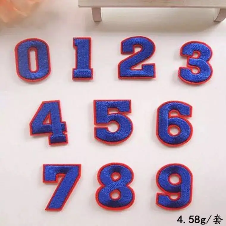 

Blue Embroidered iron on Number Patch,Iron On Numerals Patch for T-Shirt or Coat,Decoration Embroidery iron on Patches