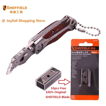 

SHEFFIELD Brand New Mini Utility Knife Stainless steel Folding Knife Box Paper Cutter Portable Pocket Quick change Blade Knife
