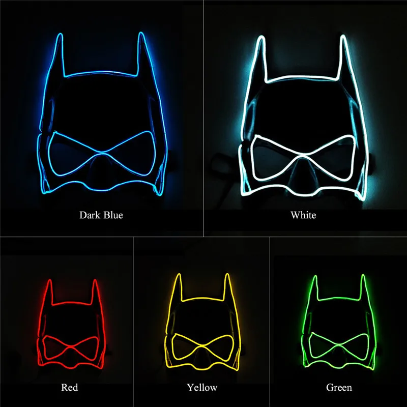 

EL Wire Mask Light Up Neon LED Mask For Halloween Tomorrow Land scary Cosplay Masks Masquerade Fancy Ball Costume Party Masks
