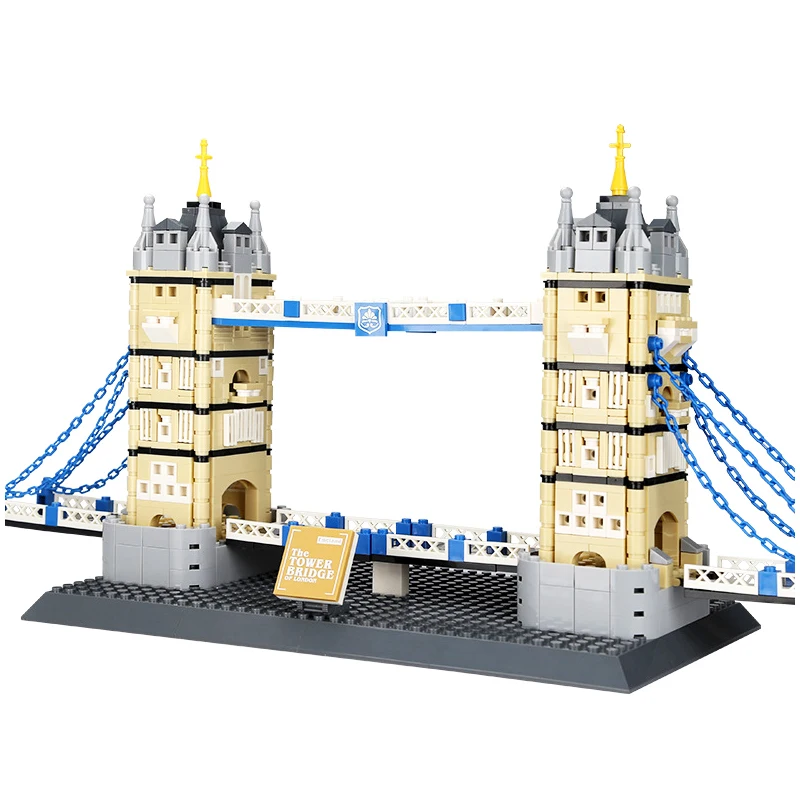 

Wange 4219 969PCS Architecture Landmark Tower Bridge of London Building Blocks Construction Brick DIY kids toys For children