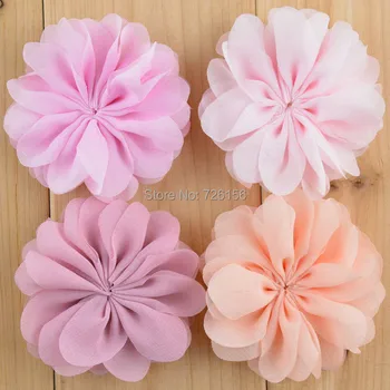 

200pcs/lot Chiffon Flower plat back Photo props wedding hair accessories