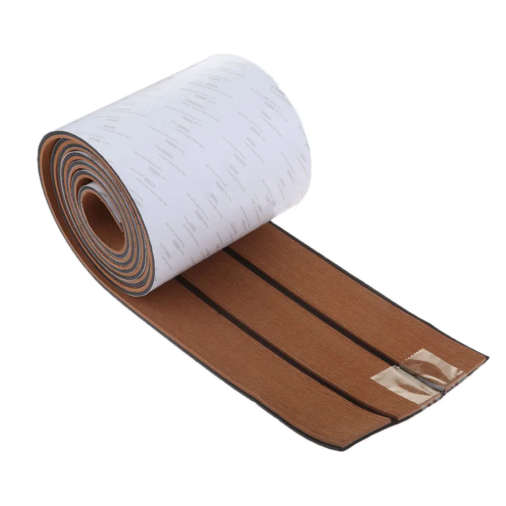 Self Adhesive EVA Boat Yacht Marine Flooring Decking Sheet Pad 94.5 x 6.7（Or 2.2）x 0.2 inch Foam Floor Mat Brown 