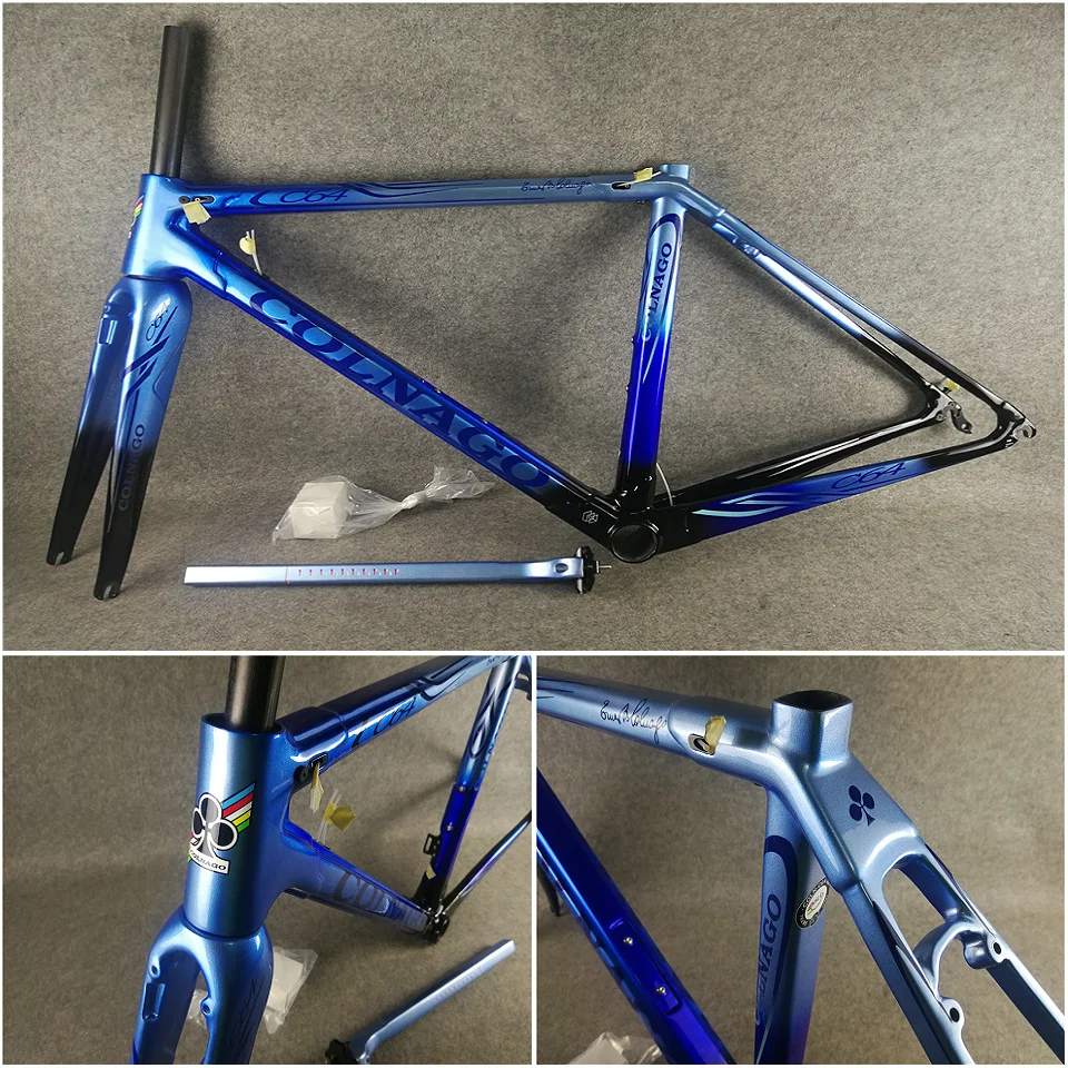 

Blue-Black T1100 UD Glossy Colnago C64 carbon road frame bicycle Frameset with 48/50/52/54/56cm 6 colors for selection