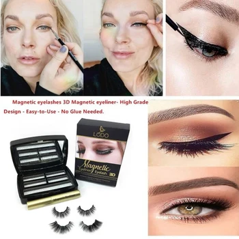 

Magnetic Eyeliner 2 Pairs Of Magnets False Eyelashes And Magnetic Eyeliner False Eyelashes Beauty Makeup Tool