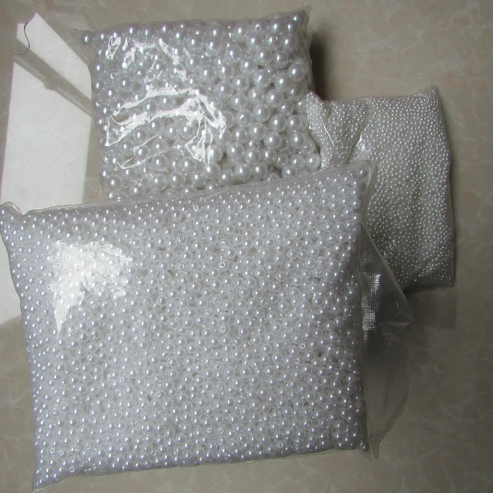 

mobile phone hairdressing essential 4mm-20mm straight hole white pearl DIY originality handwork material wholesale 500g