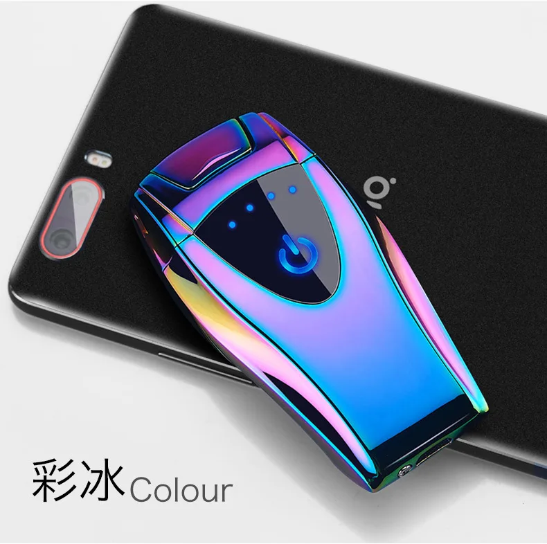 Новый сенсорный Сенсор USB прикуривателя двойной ветрозащитный прикуриватель металлический беспламенный электронный плазменная