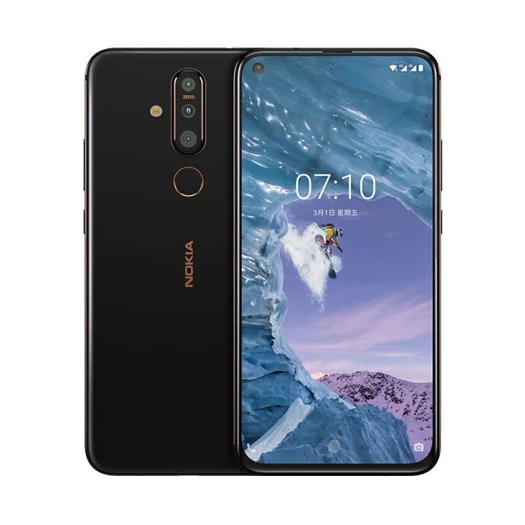 Nokia X71 мобильный телефон 6,39 дюймов PureDisplay привлекательный полноэкранный Snapdragon 660 6 ГБ Android 9,0 3500 мАч смартфон - Цвет: Черный