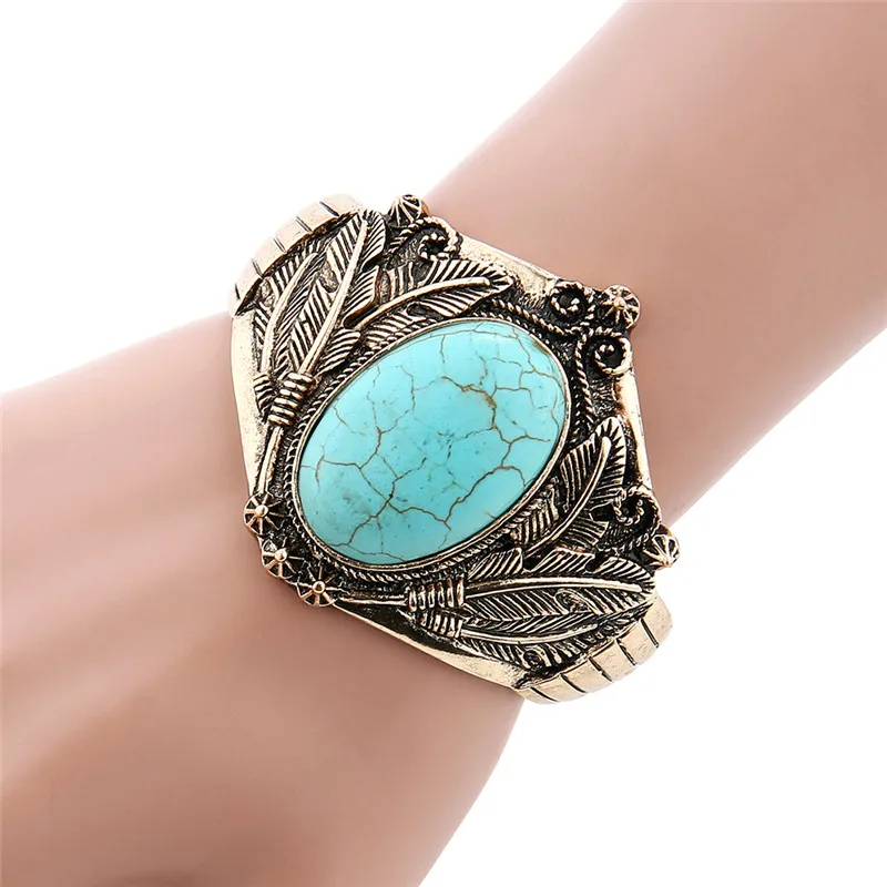 Tribal Bangle Cuff Bracelet Handmade Big Bracelets For Women Wide Bangle Pulsera Bohemian Jewelry 4
