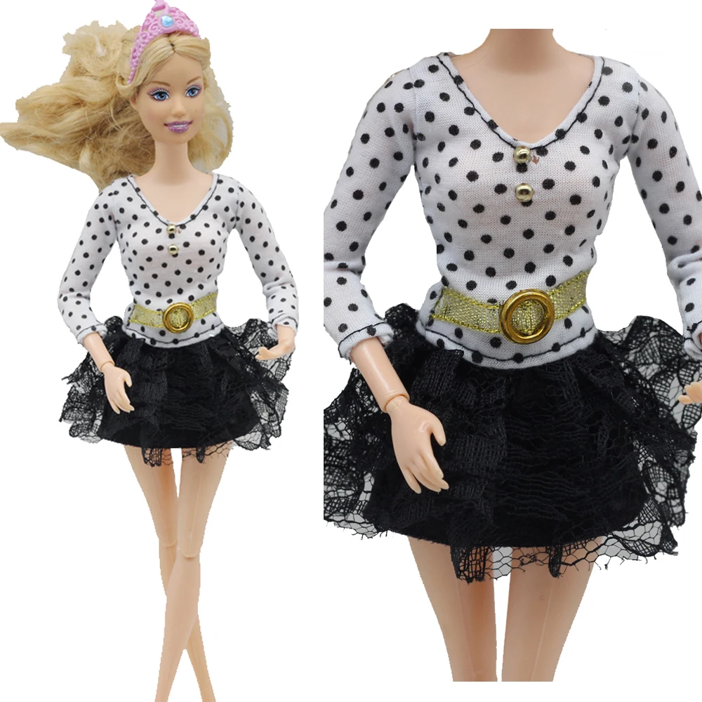 1Set Newest Lace Doll Dress Beautiful Handmade Party ClothesTop Fashion Dress For Barbie Noble Doll Best