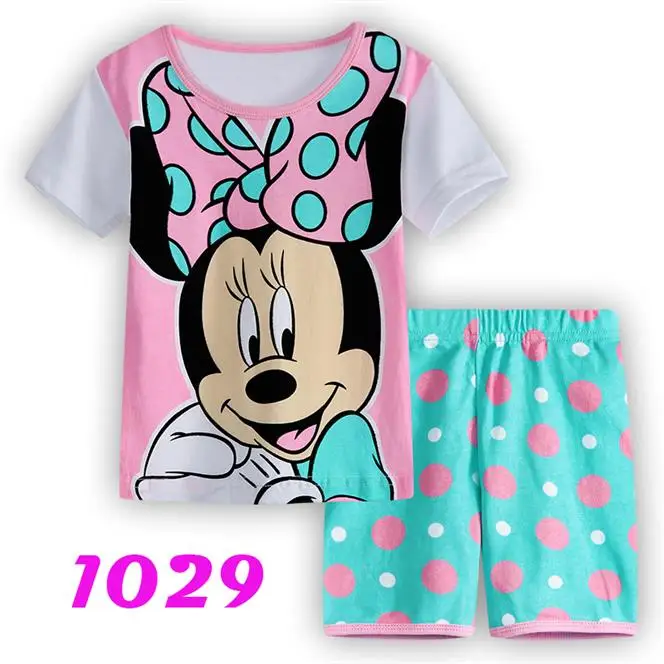 Детские пижамы летняя детская пижама с короткими рукавами, белье для детей, детская одежда для сна - Цвет: color at picture