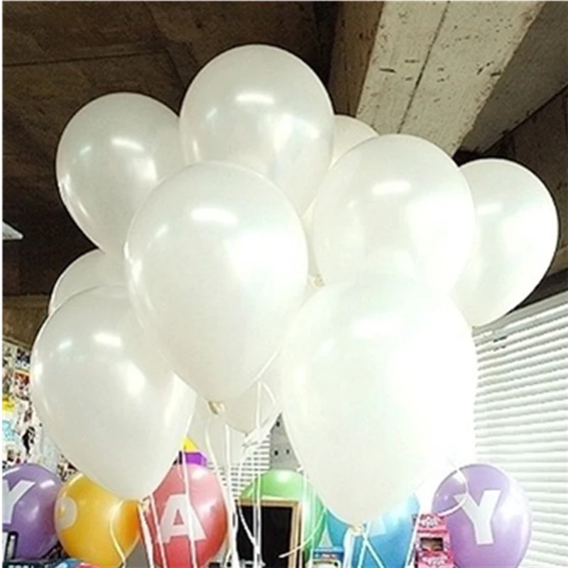 White Ballons 50PC/Lot 1.2g Latex Balloons Helium Thickening Pearl