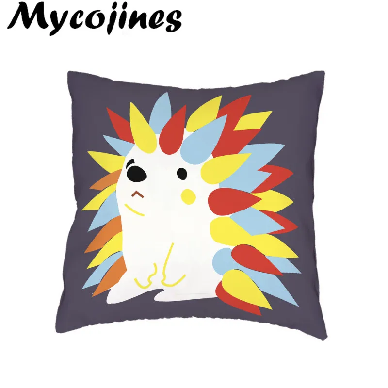 Чехол для подушки с рисунком ежика из мультфильма 45*45 см квадратный чехол