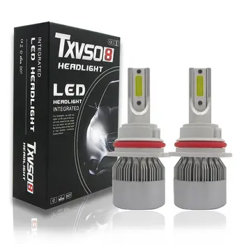 

2 pcs 9004/9007 T2 Bulbs LED Headlight Kit 6000K Diamond White Light CarAuto Driving Beam 55W