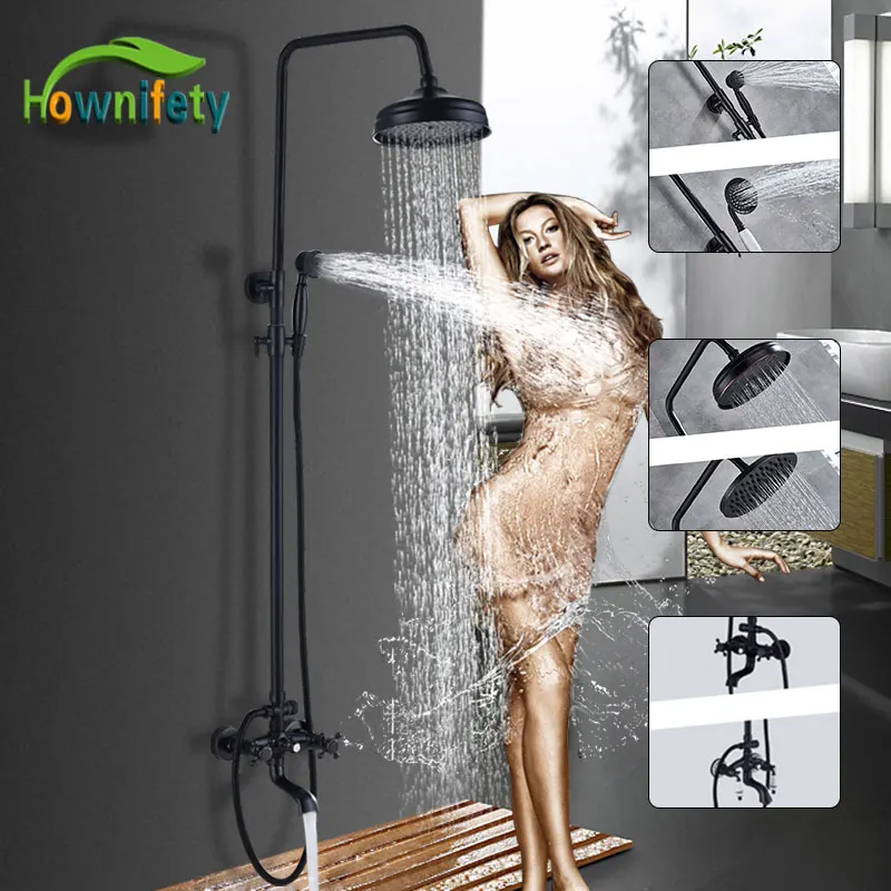 

ORB Multiple Popular Shower Set Bathroom 8" Shower Head Hot Cold Shower System mixer with tub Faucet Rotation shower systems