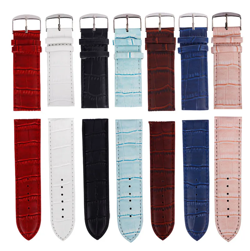 

High Quality Watch Band 12mm,14mm,16mm,18mm,20mm,22mm,26mm Soft Sweatband Leather Strap Steel Buckle Wrist WatchBand BestSelling