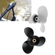 Алюминий лодка подвесная пропеллеры для Suzuki 9,9-15HP черный В комплект входят 3 лезвия 10 сплайн зуб 9 1/4x11