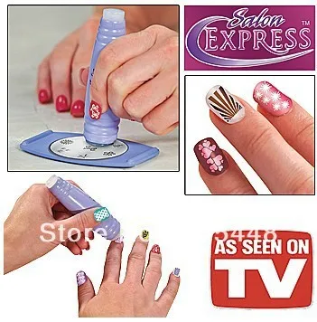 

One Set New As Seen On TV Salon Express Professional & Easy Stamping Nail DIY Kit Polish Decoration Plate Free Ship