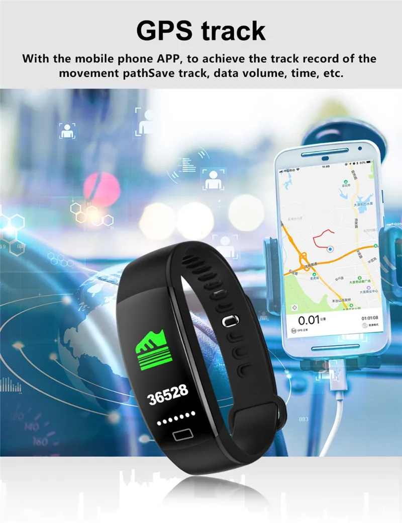 F64 HR умный Браслет F64HR Smartband водонепроницаемый монитор сна фитнес-браслет умные часы будильник для iOS Android