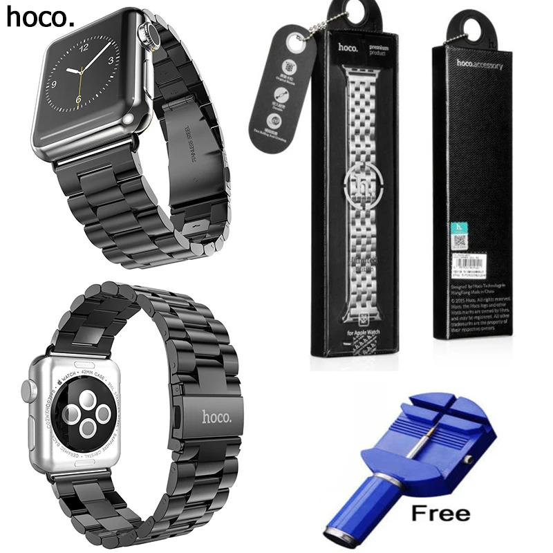 HOCO 3 Pionters черный металлический браслет для Apple Watch серии 5 4 3 2 44 мм 42 мм с оригинальными адаптерами из нержавеющей стали