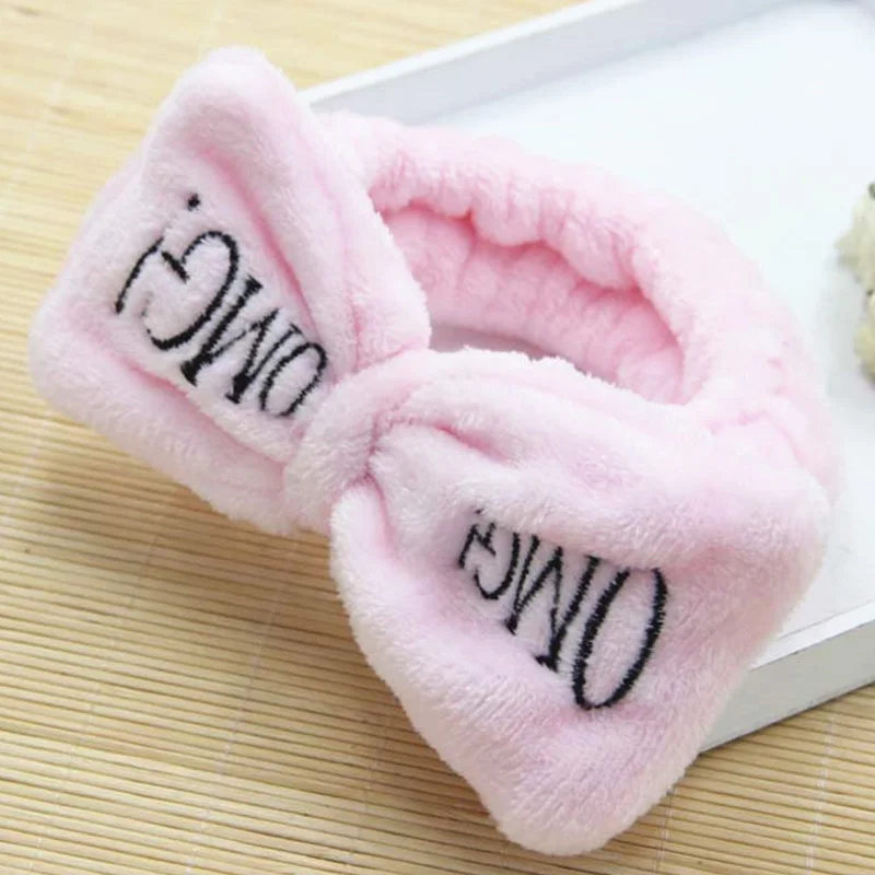 

Letter"OMG" Coral Fleece Soft Bow Headbands For Women Girls Cute Hair Holder Hairbands Hair Headwear Hair Accessories
