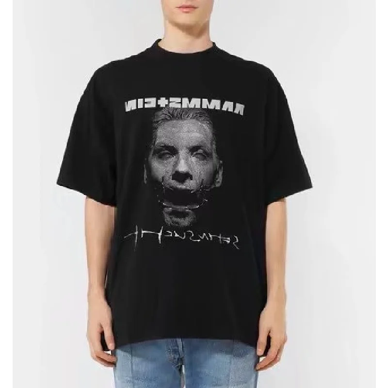 

New Vetements Heron Preston T Shirt Men Women Streetwear Harajuku Einstein German Chariots Summer T-shirt Vetements Men Tshirt
