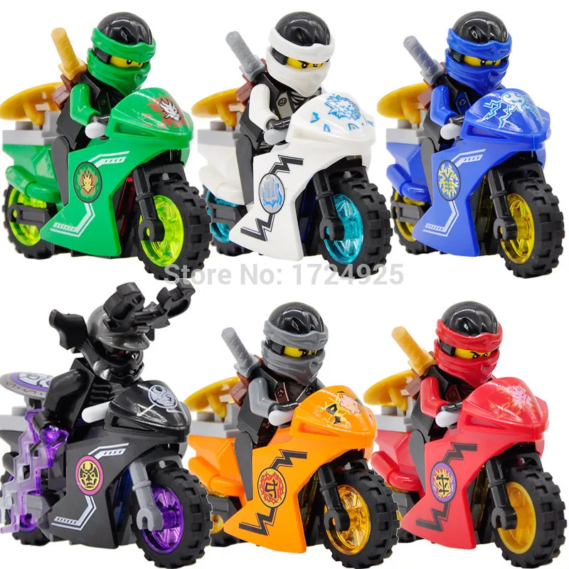 

6pcs/lot Ninja Motorcycles Lloyd/Zane/Garmadon Figure Set Building Blocks Sets Motor Model Toys for Children Decool 10017-10022