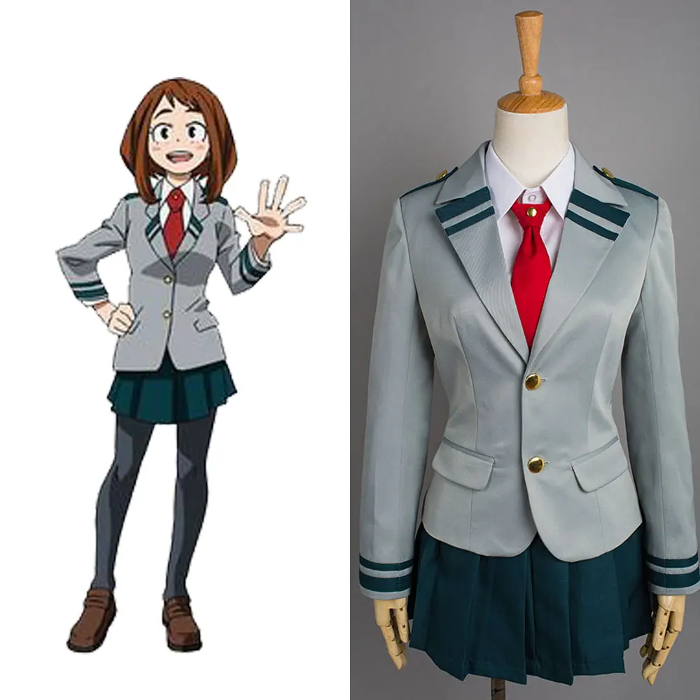 Костюм для косплея моя геройская Академия Boku no Hero OCHACO URARAKA Asui Tsuyu школьная форма