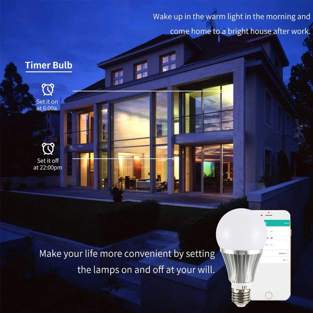 

18W E27/B22 Smart LED Bulb Wifi Adjustable Brightness Light Bulb Support Amazon ALEXA/Google Home HUG-Deals