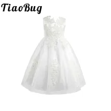 Платья для первого причастия белого и цвета слоновой кости водорастворимые кружевные праздничные Платья с цветочным узором для маленьких девочек, свадебные и вечерние платья