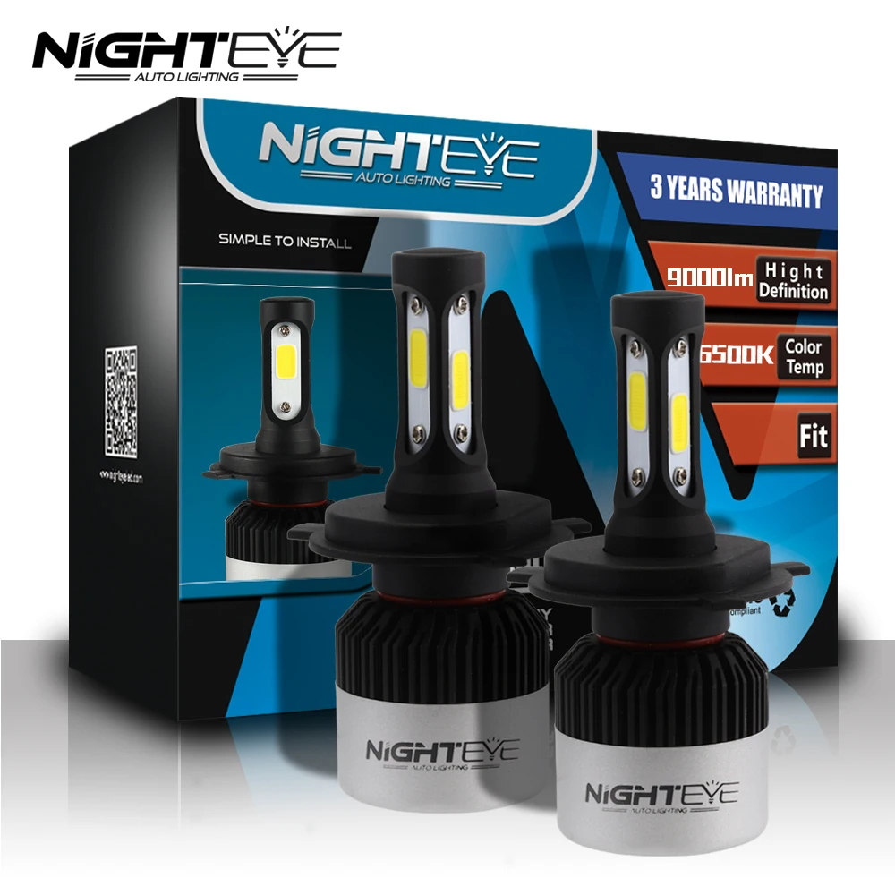 NIGHTEYE 9005/HB3 9006/HB4 H4 9003 H7 H11 12V автомобильный светодиодный налобный фонарь комплект