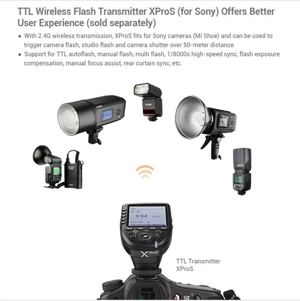 Godox V350 серии ttl 2,4 г литий-ионный Камера Flash со встроенным Перезаряжаемые Батарея для Canon/Nikon/sony/ olympus/Fujifilm