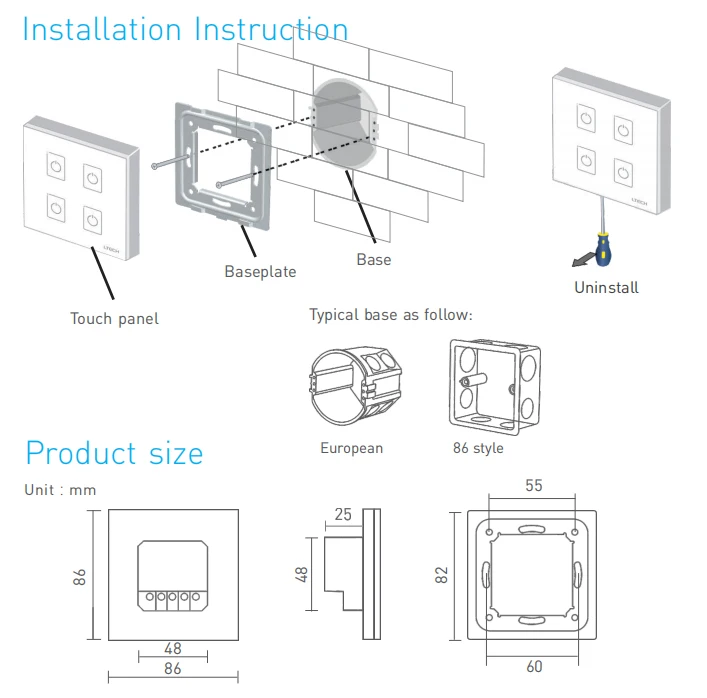 LTECH-LED Dimmer Ligar e Desligar Interruptor, Dali,