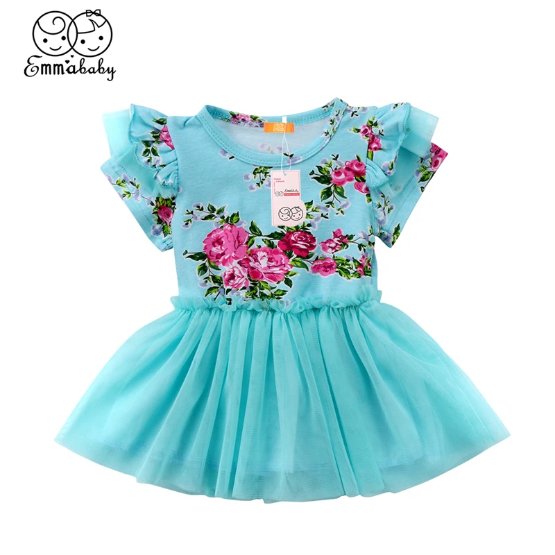 Us 486 17 Offlucu Newborn Baby Girl Dresses 2018 Anak Lengan Pendek Patchwork Gaun Pesta Anak Gadis Floral Lace Princess Dresses Musim Panas