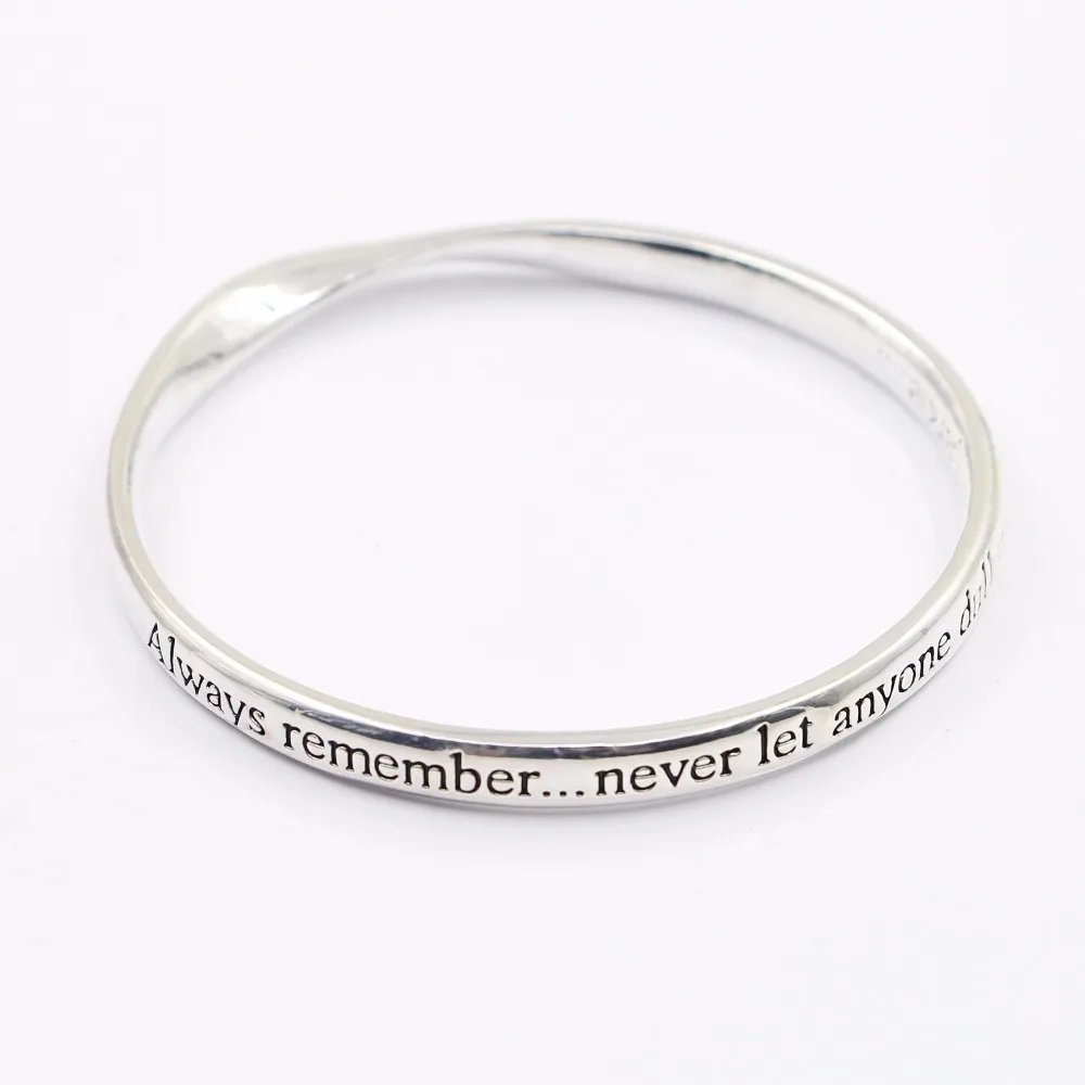 Silver Plated Vintage Round Bracelet Bangles For Women Engraved Letter Bangle Best Friends