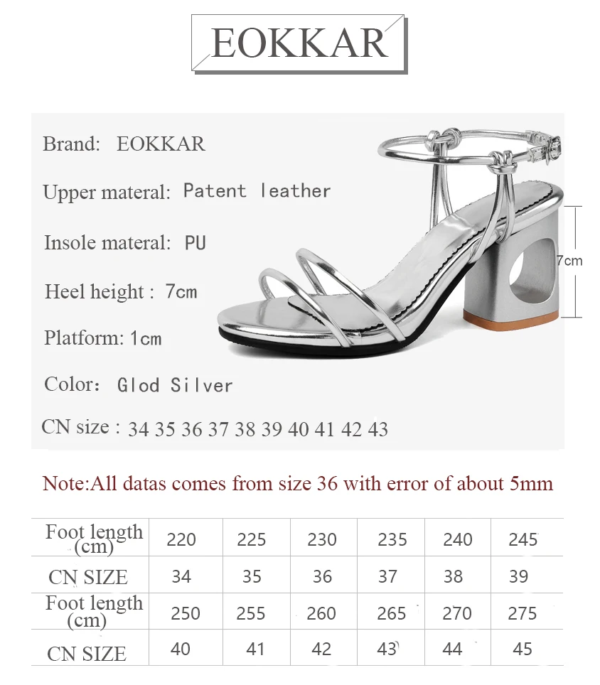 Женские босоножки Eokkar 2019 с ремешком на щиколотке и открытым носком летняя обувь