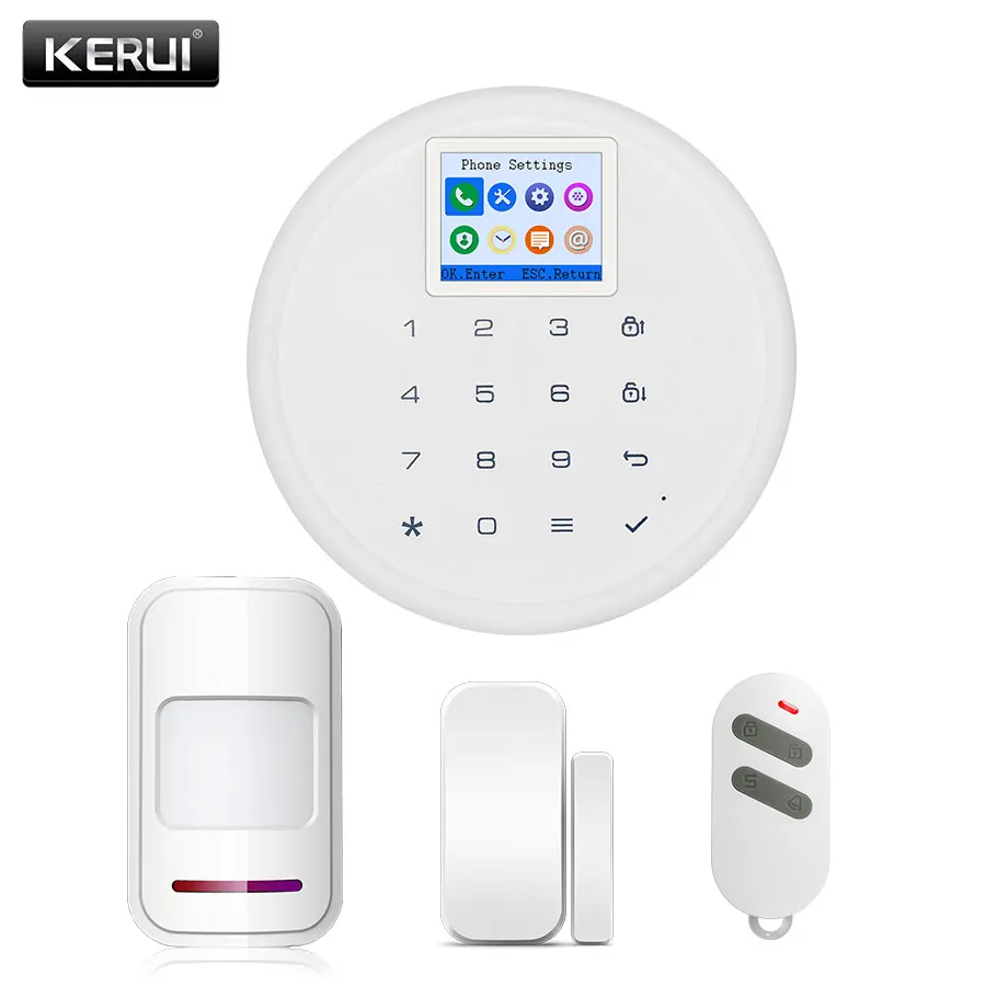 

KERUI Home 6 Multiple Language Security Alarm System New 1.7-inch G17 WiFi GSM IOS Android APP Control Burglar Alarm System Sets